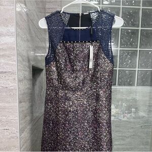 Elie Tahari Blue Gold Vera Dress NWT Size 4